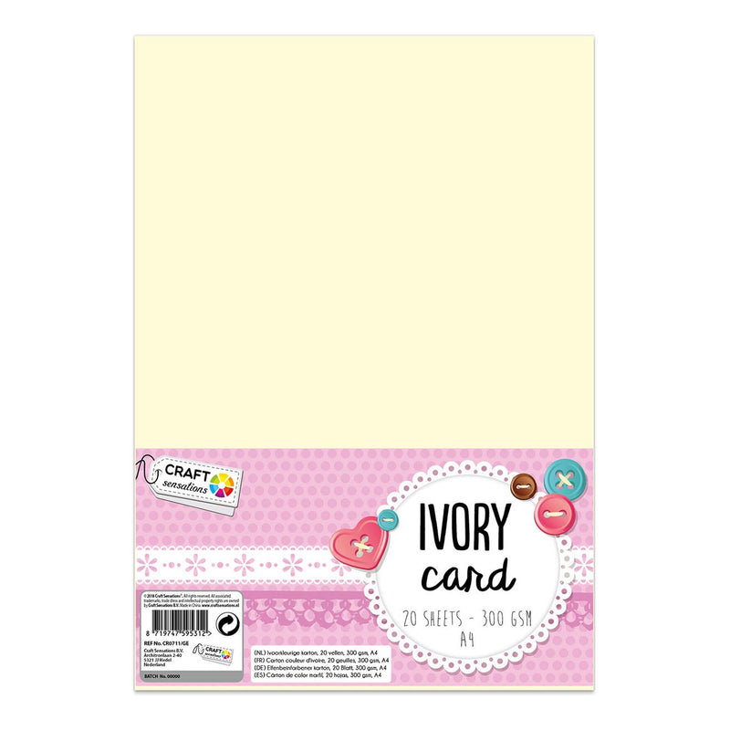 Hobbykarton Ivoor A4, 20 vellen