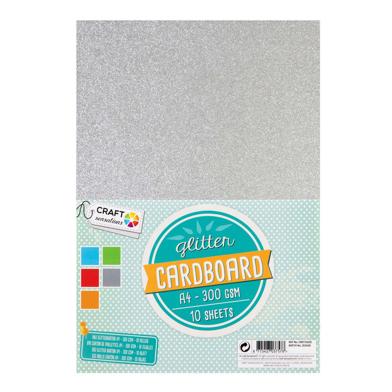 Glitter Karton A4, 10 vellen