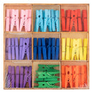 Mini Houten Wasknijpers Felle Kleuren, 54st.