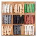 Mini Houten Wasknijpers Kleur, 54st.