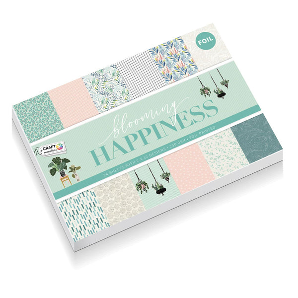 Knutselkarton met Folie, 24 vellen - Blooming Happiness