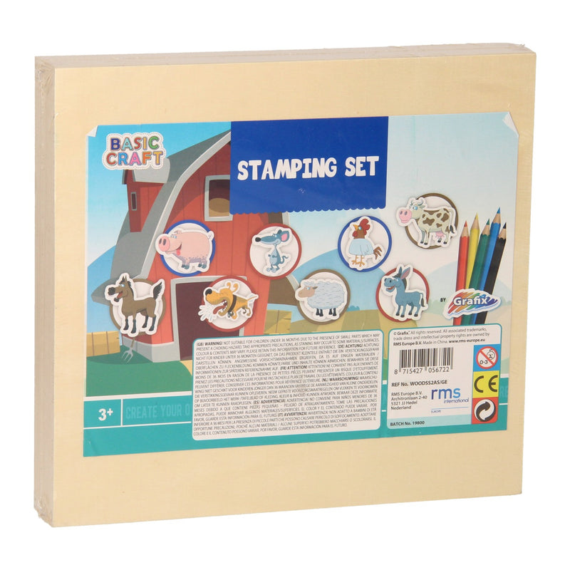 Houten Stempelset met Kleurpotloden