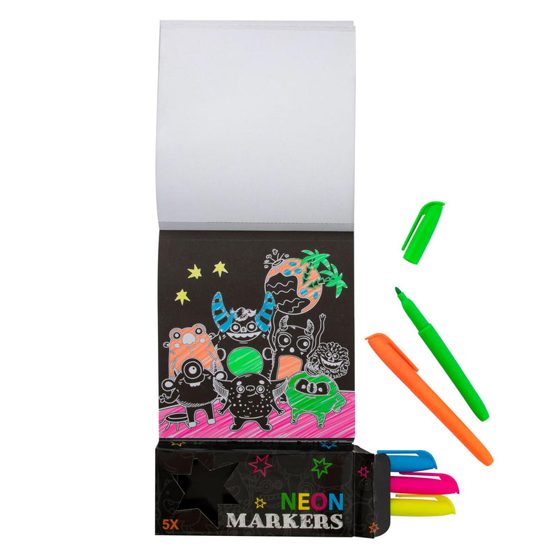 Kleurboek Neon met 5 Stiften - Raket