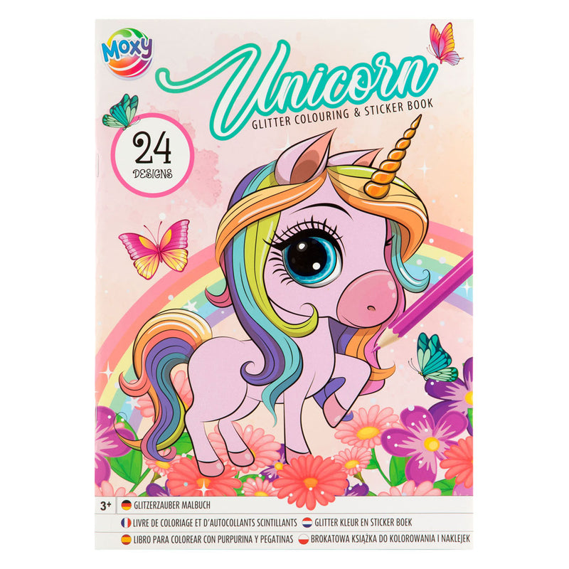 Glitter Kleur en Stickerboek Eenhoorn/Zeemeermin