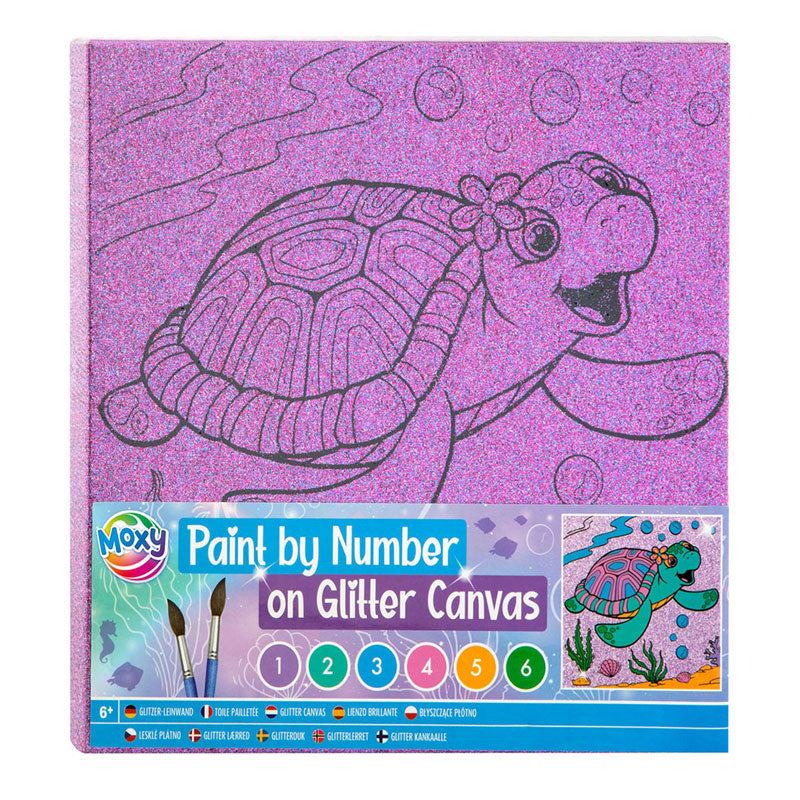 Schilderen op Nummer Glitter Canvas, 9dlg.