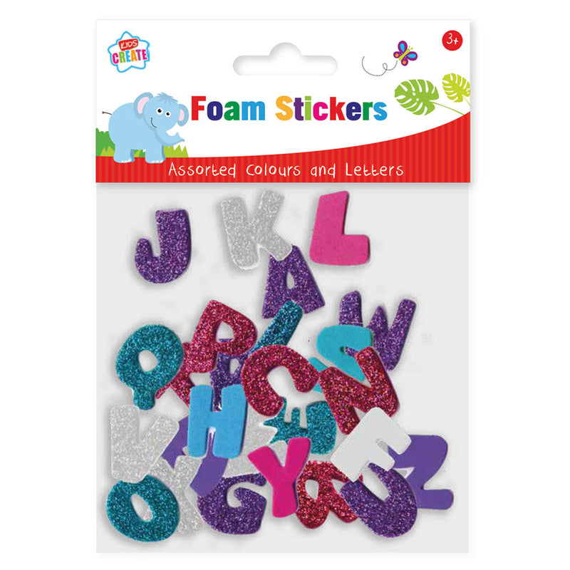 Letters en Cijfers Foam Stickers Glitter
