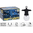 Lichtsnoer 10 Lampen - 30 LED's  - warm wit - diameter 5 cm - op batterijen - met timer