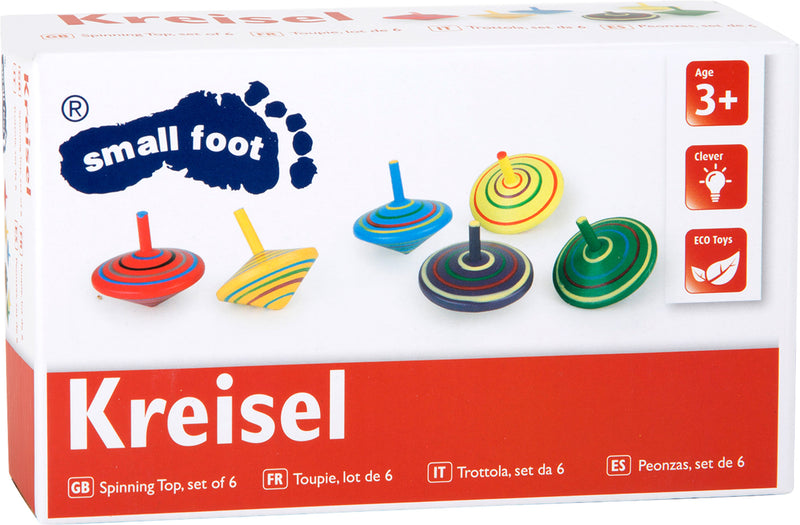 Small Foot - Houten Tol met Strepen, 6st.