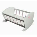 Poppen schommelbedje wit/roze 50x30x40cm