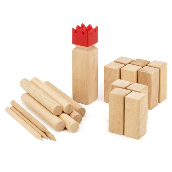 Kubb Pro Rubberhout met Rode Koning