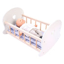 Poppenbedje Schommelwieg, Grijs/Wit