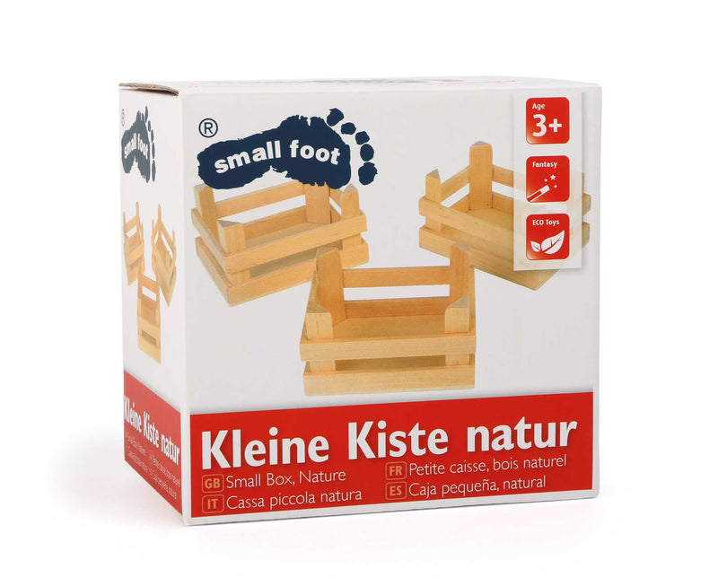 Small Foot - Houten Kratjes Klein 10x8x5,5cm, Set van 3
