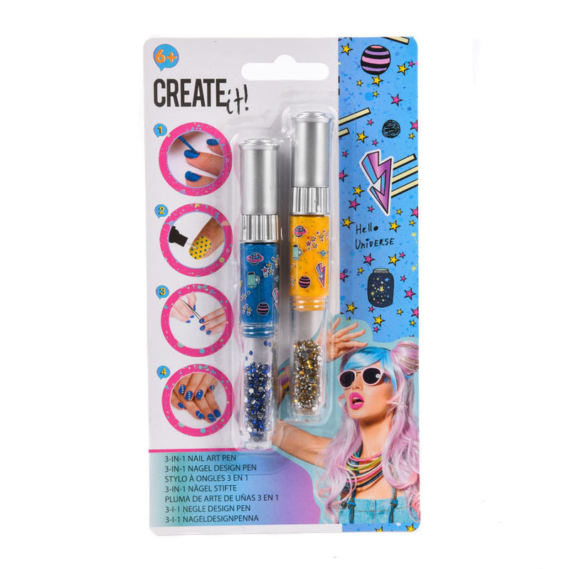 Create It! Nagellak 3in1 Pennen, 2st - Galaxy & Neon