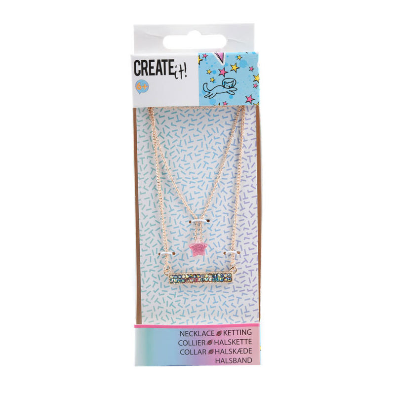 Create It! Ketting 3-Laags Diamant