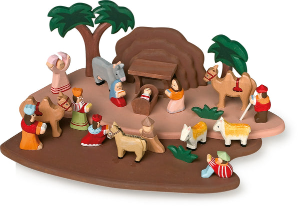 Small Foot - Hout Uitgesneden Kerststal Speelset, 24dlg.