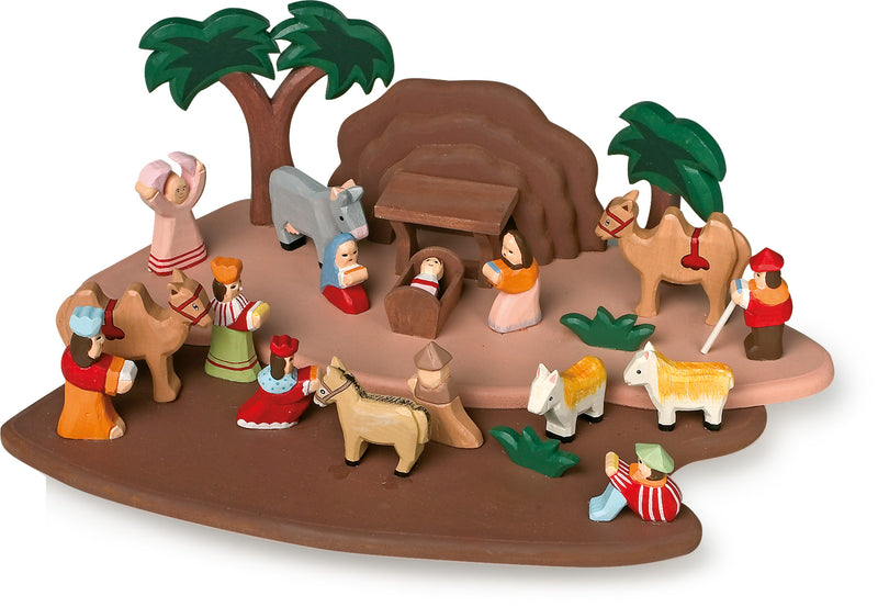 Small Foot - Hout Uitgesneden Kerststal Speelset, 24dlg.
