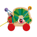 Rupsje Nooitgenoeg Houten Trekfiguur met Kralen