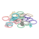 Elastiek Mini met Bloemen Pastel, 24st.