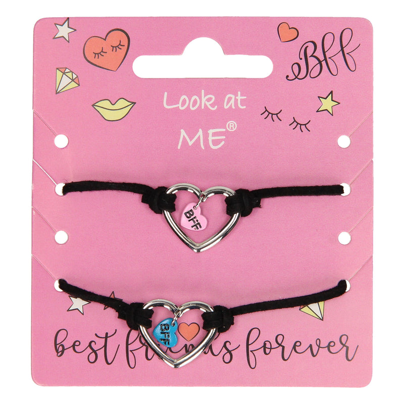 BFF Armband Koord met Hartje, 2st.
