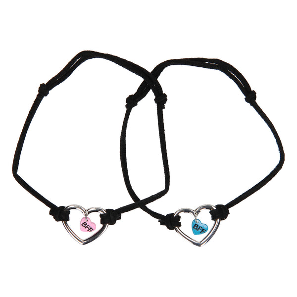 BFF Armband Koord met Hartje, 2st.