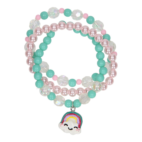 Armband Kralen en Regenboog Hanger, 3st.