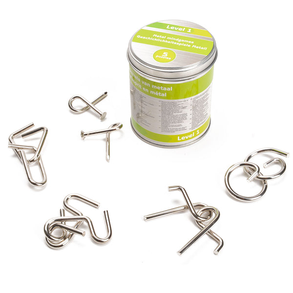Metalen Breinpuzzels Level 1, 5st.