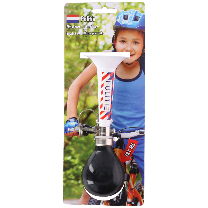Politie Fietshoorn 18 cm Wit/Zwart