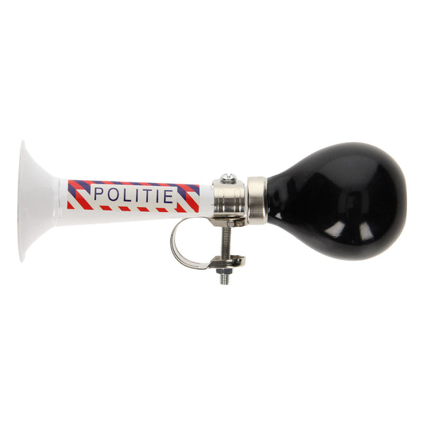 Politie Fietshoorn 18 cm Wit/Zwart