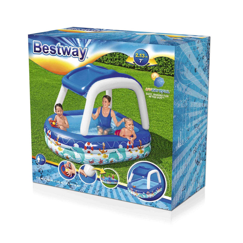 Bestway Familiezwembad met Zonnescherm Zeekapitein, 213x155x