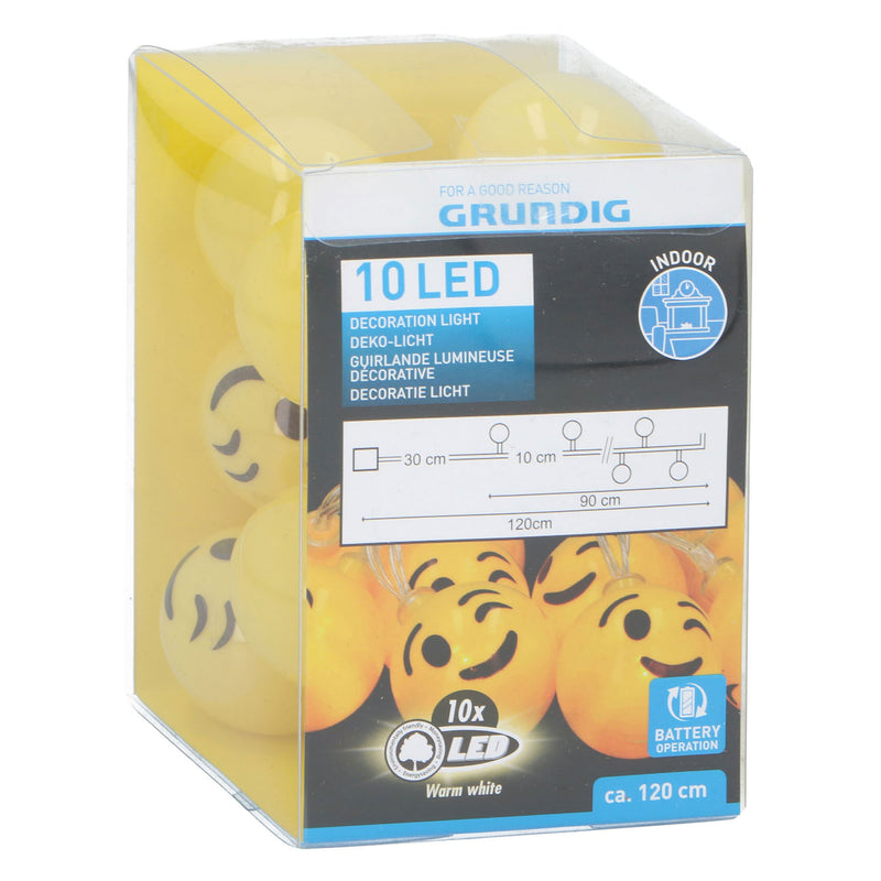 Lichtsnoer Lachgezicht 10 Led, 120cm