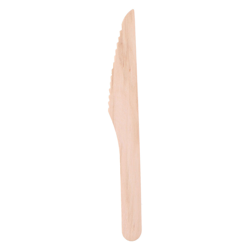 Wegwerp Mes Hout 16cm, 50st.