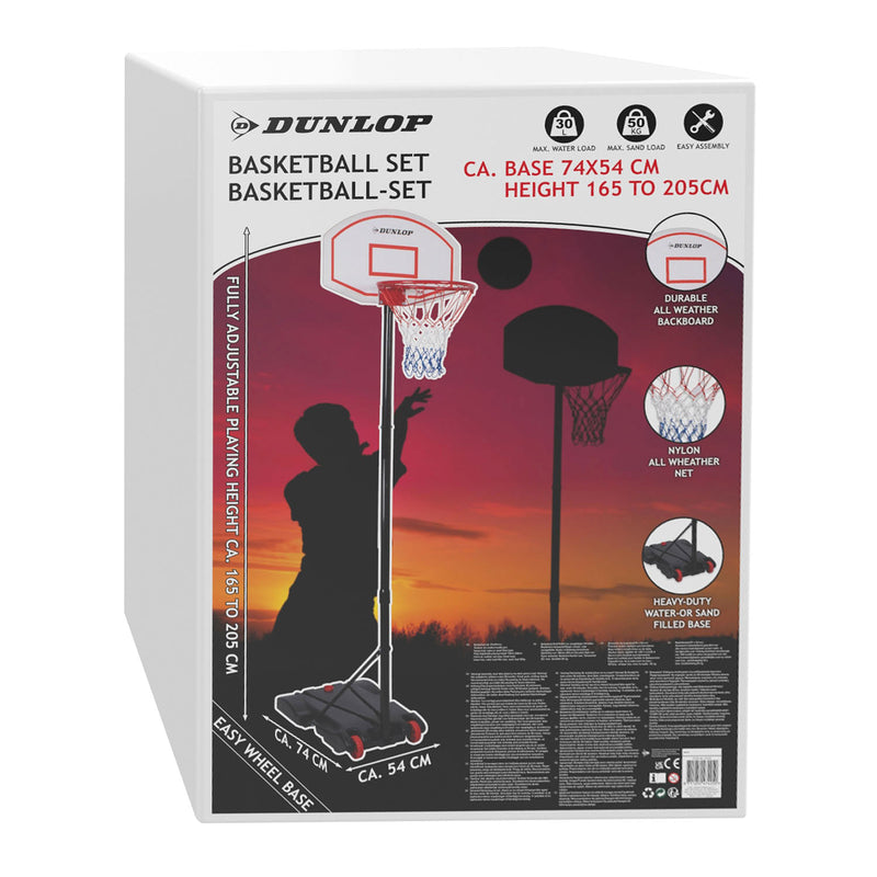 Dunlop Basketbalring met Standaard, 165-205cm