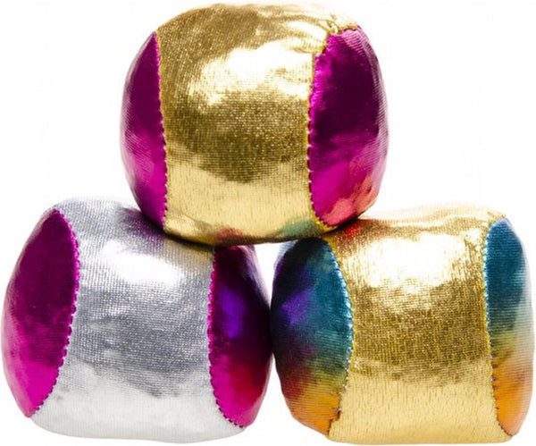 Set van 6 jongleerballen space metallic 4cm
