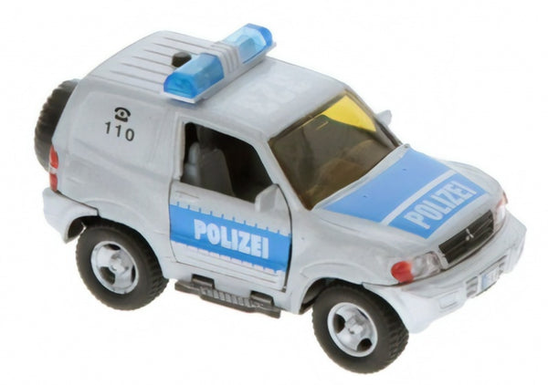 Duitse Mitsubishi politiewagen pull-back L+G 11 cm zilver