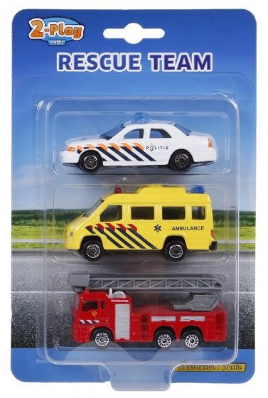 hulpdiensten met ladderwagen 8 cm 3-delig