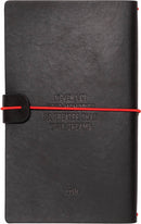 notitieboek A5 19,5 x 12 cm imitatieleer zwart/rood