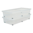 Iris Opbergbakken met Wieltjes 35L 80x40x16 cm 2 Stuks Transparant