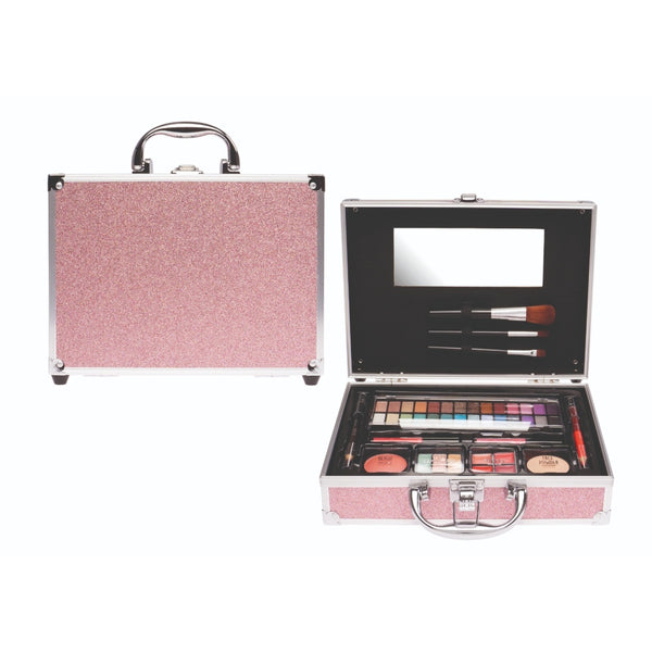 Casuelle Make-Up Koffer Glitter Roze