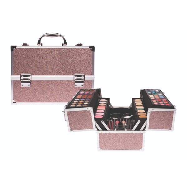 Casuelle Uitklapbare Make-Up Koffer Glitter Roze