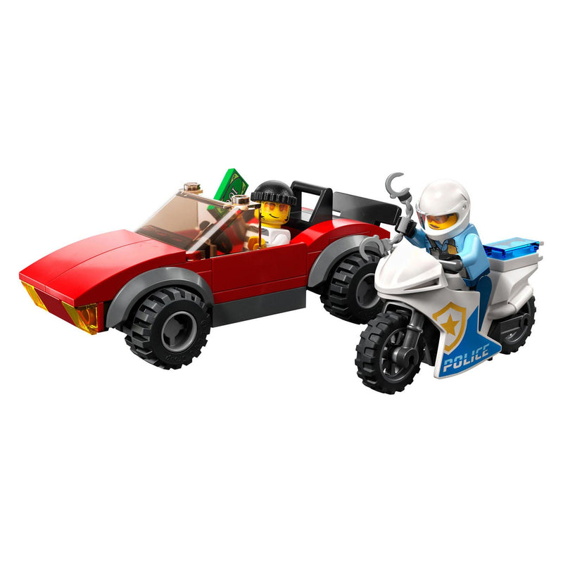 Lego City 60392 Achtervolging Auto op Politiemotor