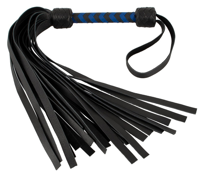 Leather flogger black/royal