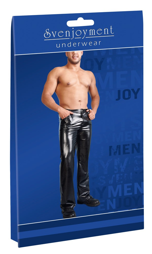 Imitatie-Leren Broek Voor Mannen - Zwart XL