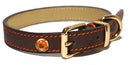 Luxury Leather Halsband Hond Leer Luxe Bruin 1,3X25-36 CM