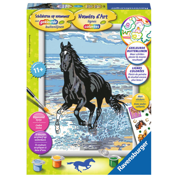 Schilderen op nummer Serie Paard in de branding