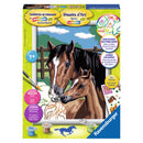 Schilderen op nummer Serie Paarden Merrie met Veulen