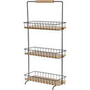 Keukenrek met 3 Schappen - 58 cm hoog - metaal en bamboe