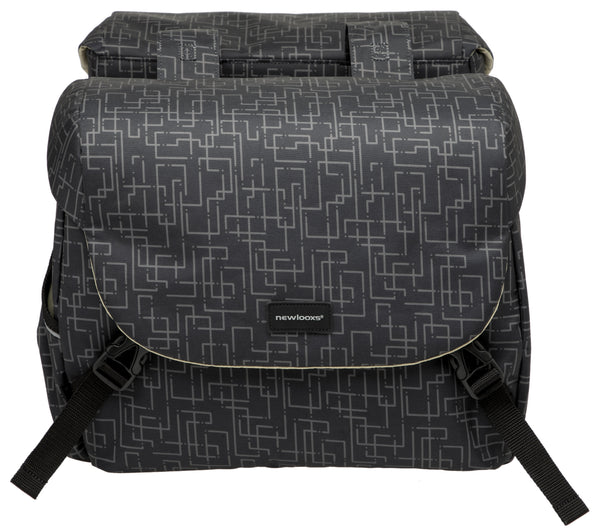 Dubbele fietstas New Looxs Mondi Joy Double 38 liter 37 x 16 x 32 cm (2x) - ivy black