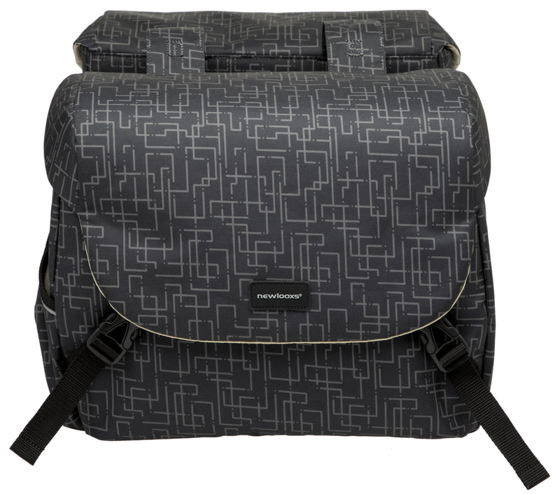 Dubbele fietstas New Looxs Mondi Joy Double 38 liter 37 x 16 x 32 cm (2x) - ivy black