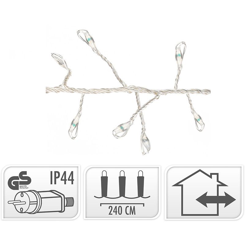 Zilverdraad - cluster - 240LED - warm wit