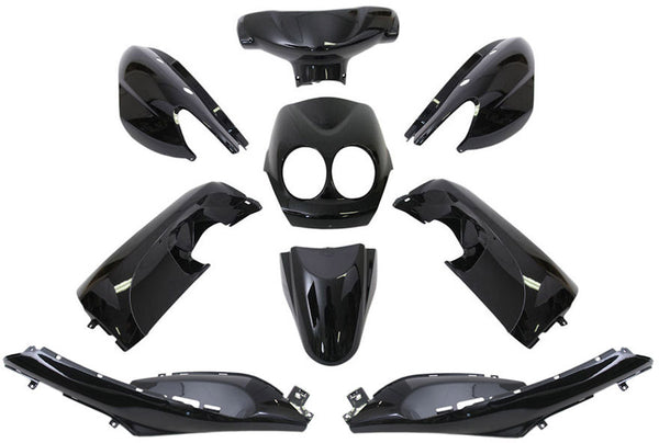 Plaatset 9-delig Edge voor Yamaha Neo's - bouwjaar 2008 - 2011 - 2 en 4 takt model - metallic zwart